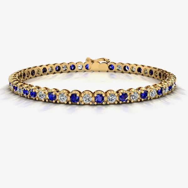 Round Brilliant Diamond and Sapphire Bracelet BR45558DS HEERA DIAMONDS