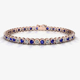 Round Brilliant Diamond and Sapphire Bracelet BR45558DS HEERA DIAMONDS