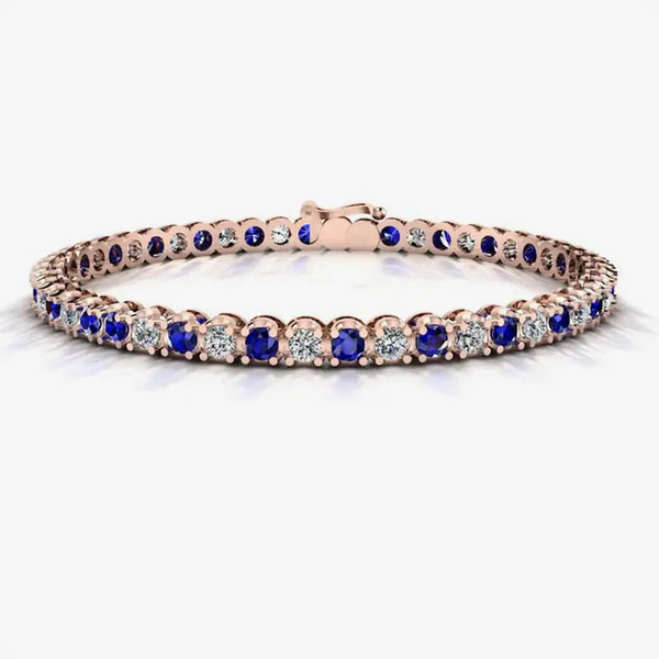 Round Brilliant Diamond and Sapphire Bracelet BR45558DS HEERA DIAMONDS