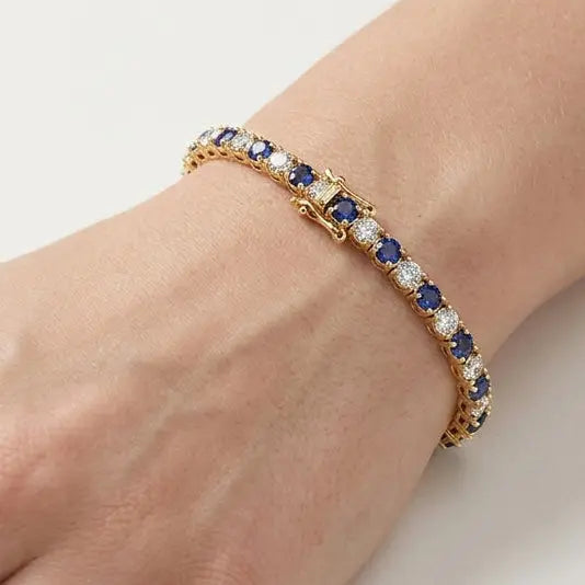 Round Brilliant Diamond and Sapphire Bracelet BR45558DS