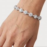Round Brilliant Shape Halo 12 Carat Diamond Bracelet BRHARB