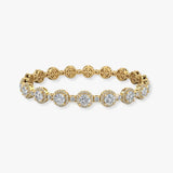 Round Brilliant Shape Halo 12 Carat Diamond Bracelet BRHARB