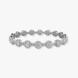 Round Brilliant Shape Halo 12 Carat Diamond Bracelet BRHARB
