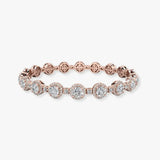 Round Brilliant Shape Halo 12 Carat Diamond Bracelet BRHARB
