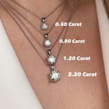 Round Brilliant Cut Solitaire Diamond Pendant With 18 Inches Chain PCC4B