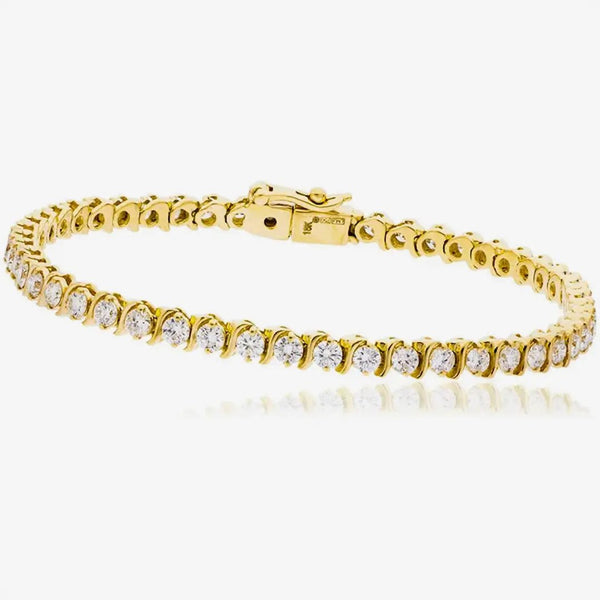 Round Cut Diamond Line Tennis Bracelet in Bar Setting HEERA