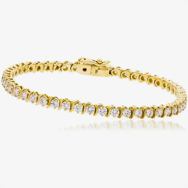Round Cut Diamond Line Tennis Bracelet in Bar Setting HEERA