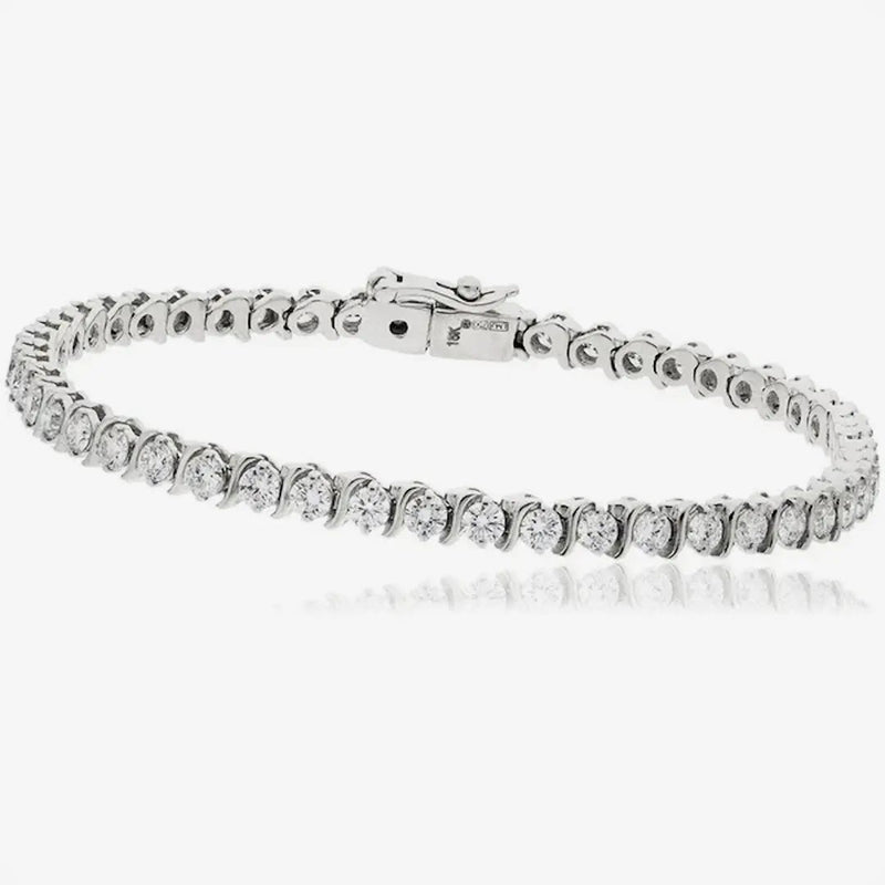 Round Cut Diamond Line Tennis Bracelet in Bar Setting HEERA
