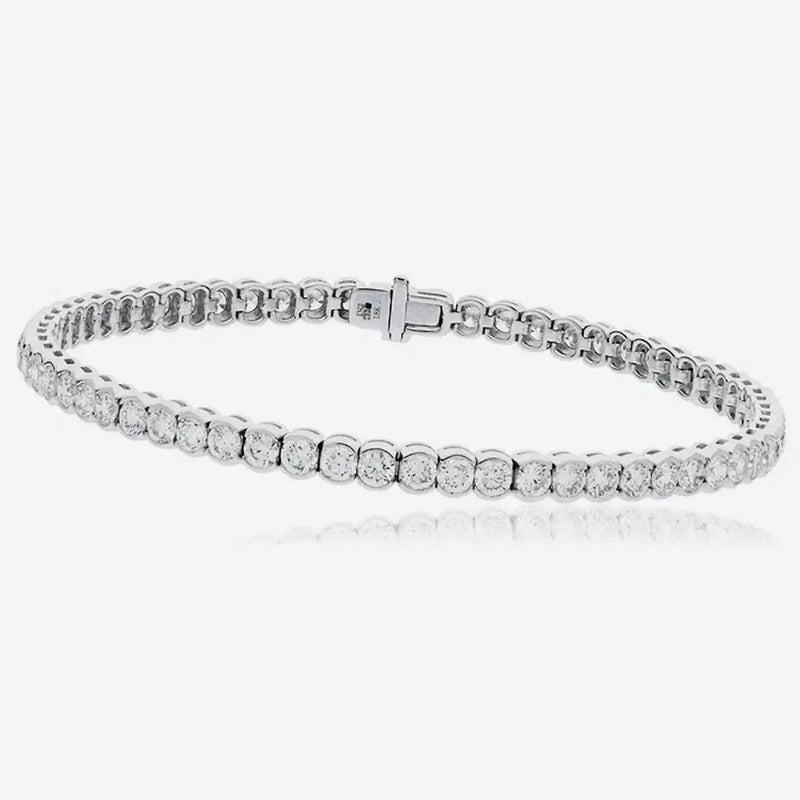 Round Cut Diamond Line Tennis Bracelet in Semi Bezel setting HEERA