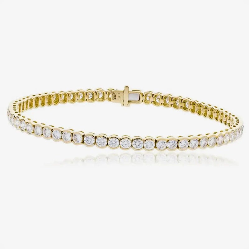 Round Cut Diamond Line Tennis Bracelet in Semi Bezel setting HEERA