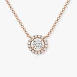 Round Cut Diamond with Halo Pendant