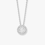 Round Cut Halo Diamond Pendant