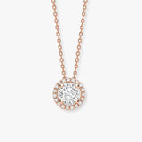 Round Cut Halo Diamond Pendant