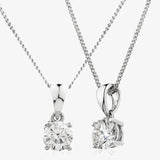 Round Cut Solitaire Diamond in Four Claw Setting Loop Pendant HEERA