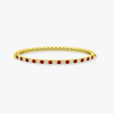 Round Ruby Diamond 1.7 Carat Gemstone Bangle