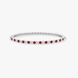 Round Ruby Diamond 1.7 Carat Gemstone Bangle
