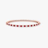 Round Ruby Diamond 1.7 Carat Gemstone Bangle