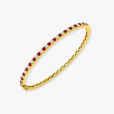 Round Ruby Diamond 1.7 Carat Gemstone Bangle