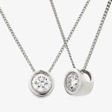 Round Solitaire Diamond Rub Over Setting Pendant HEERA