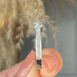 "Rovina" 0.21 Carat Round Cut Natural Diamond Trilogy Shoulder Engagement Ring MDR4247