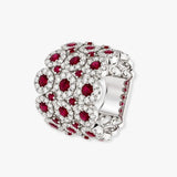 Ruby Cocktail 3.45 Carat 18K White Gold Ring