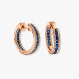 SAPPHIRE AND DIAMOND HOOP EARRINGS