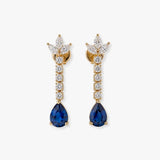 SAPPHIRE AND DIAMONDS DROP EARRINGS