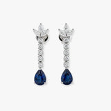 SAPPHIRE AND DIAMONDS DROP EARRINGS