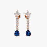 SAPPHIRE AND DIAMONDS DROP EARRINGS