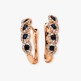 SAPPHIRE CRISS CROSS IN CLAW SETTING HOOP EARRINGS