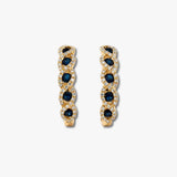 SAPPHIRE CRISS CROSS IN CLAW SETTING HOOP EARRINGS