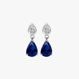 SAPPHIRE DROP EARRINGS IN 9K WHITE GOLD