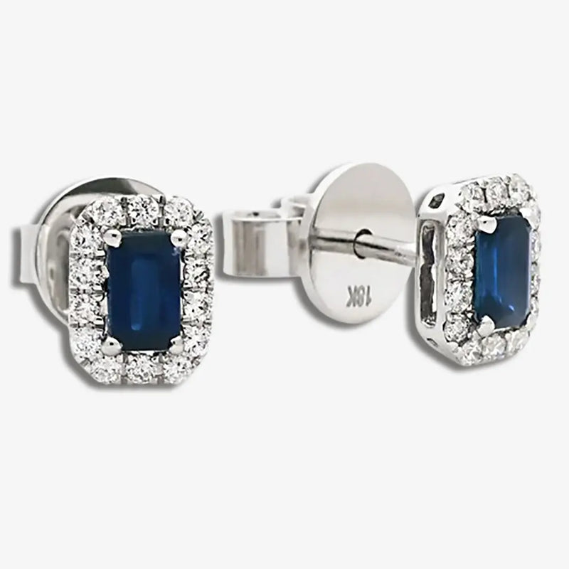 SAPPHIRE HALO STUD EARRINGS HEERA DIAMONDS