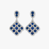 SAPPHIRE IN DIAMOND SILHOUETTE FANCY DROP EARRINGS