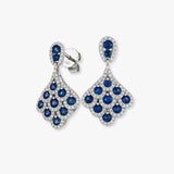 SAPPHIRE IN DIAMOND SILHOUETTE FANCY DROP EARRINGS