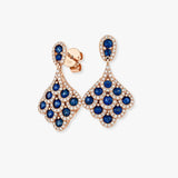 SAPPHIRE IN DIAMOND SILHOUETTE FANCY DROP EARRINGS