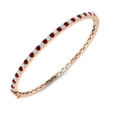 Round Ruby Diamond 1.7 Carat Gemstone Bangle