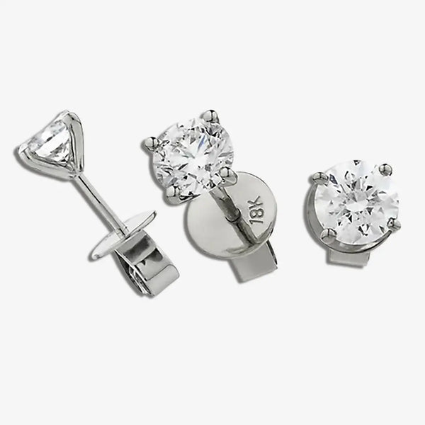 Sabina ROUND BRILLIANT DIAMOND FOUR CLAW SOLITAIRE STUD EARRING HEERA DIAMONDS