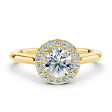 "Sandy" Halo 1.5 Carat Round Cut Diamond Engagement Ring HEERA DIAMONDS