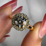 "Sandy" Halo 1.5 Carat Round Cut Diamond Engagement Ring HEERA DIAMONDS