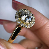 "Sandy" Halo 1.5 Carat Round Cut Diamond Engagement Ring HEERA DIAMONDS