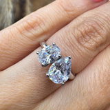 "Sara" 1.75 Carat Toi Et Moi Platinum Engagement Ring  Life Style-Top View