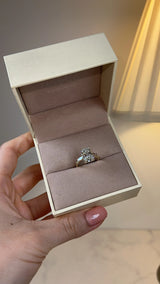 "Seline" Radiant Cut with Baguette Side Stone Trilogy Style Engagement Ring HEERA DIAMONDS