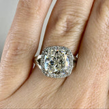 "Serene" Round Cut 5 Carat Cushion Cut Halo Platinum Engagement Ring HACC03 HEERA DIAMONDS