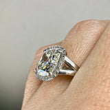 "Serene" Round Cut 5 Carat Cushion Cut Halo Platinum Engagement Ring HACC03 HEERA DIAMONDS