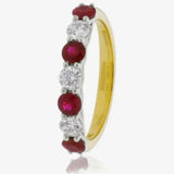 Seven Stone Ruby and Diamond Ring in Claw Set HEERA DIAMONDS