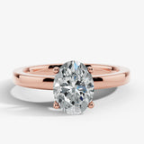 "Silvy" 4 Carat Solitaire Oval Cut Diamond Engagement Ring HEERA DIAMONDS