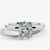 "Silvy" 4 Carat Solitaire Oval Cut Diamond Engagement Ring HEERA DIAMONDS