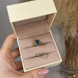 "Skye" Bridal Set Blue Cut Diamond Shoulders Eternity Engagement Ring - HEERA DIAMONDS