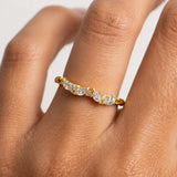 "Sofi" Foliage Marquise and Round Brilliant Cut 0.25ct Diamond Eternity Ring ET60